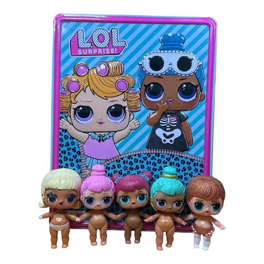 Lot of 5 LOL Surprise Dolls & LOL Surprise Container
